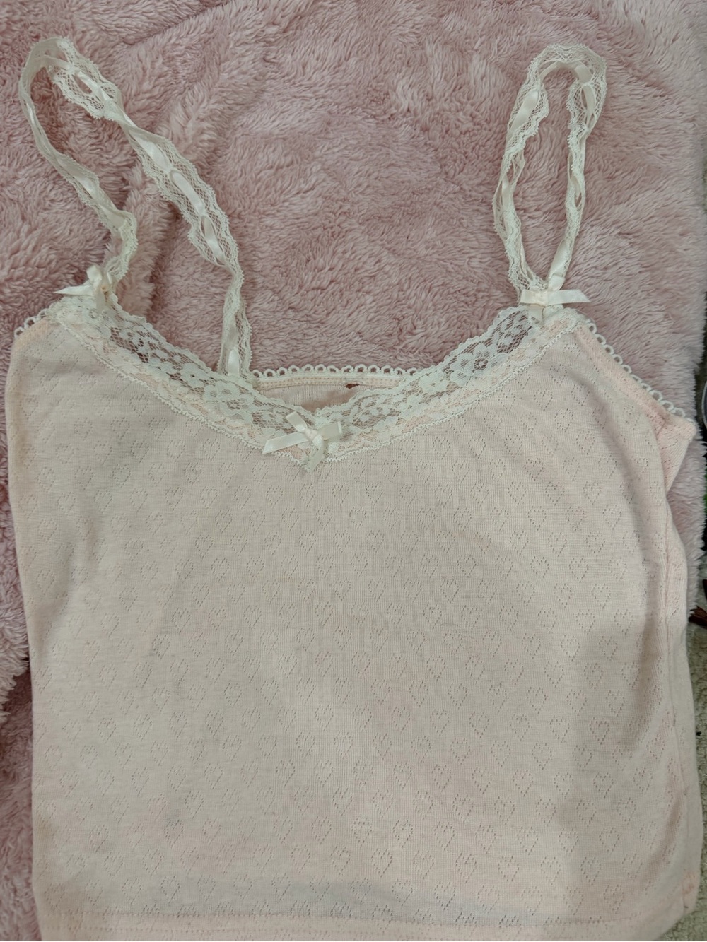 Edikted Lace-Trim Light Pink Tank Top